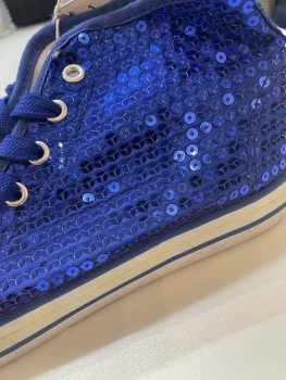 Karnevalsschuhe Schuhe Karneval Pailletten Damen Herren Fasching Karnevalskostüm Blau